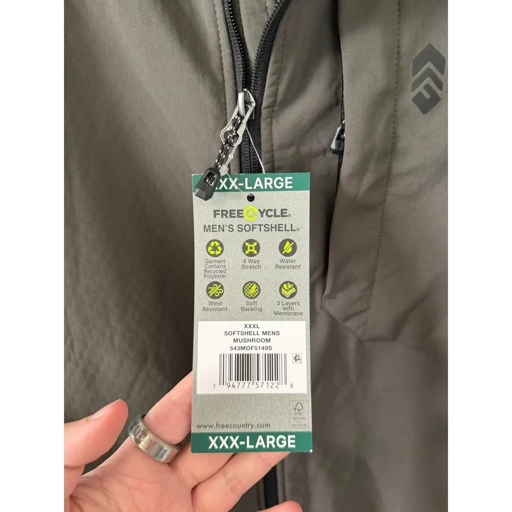 Free Country Men's Lanier Super Softshell® Jacket – Mushroom – Size XXXL – NWT - Picture 5 of 6
